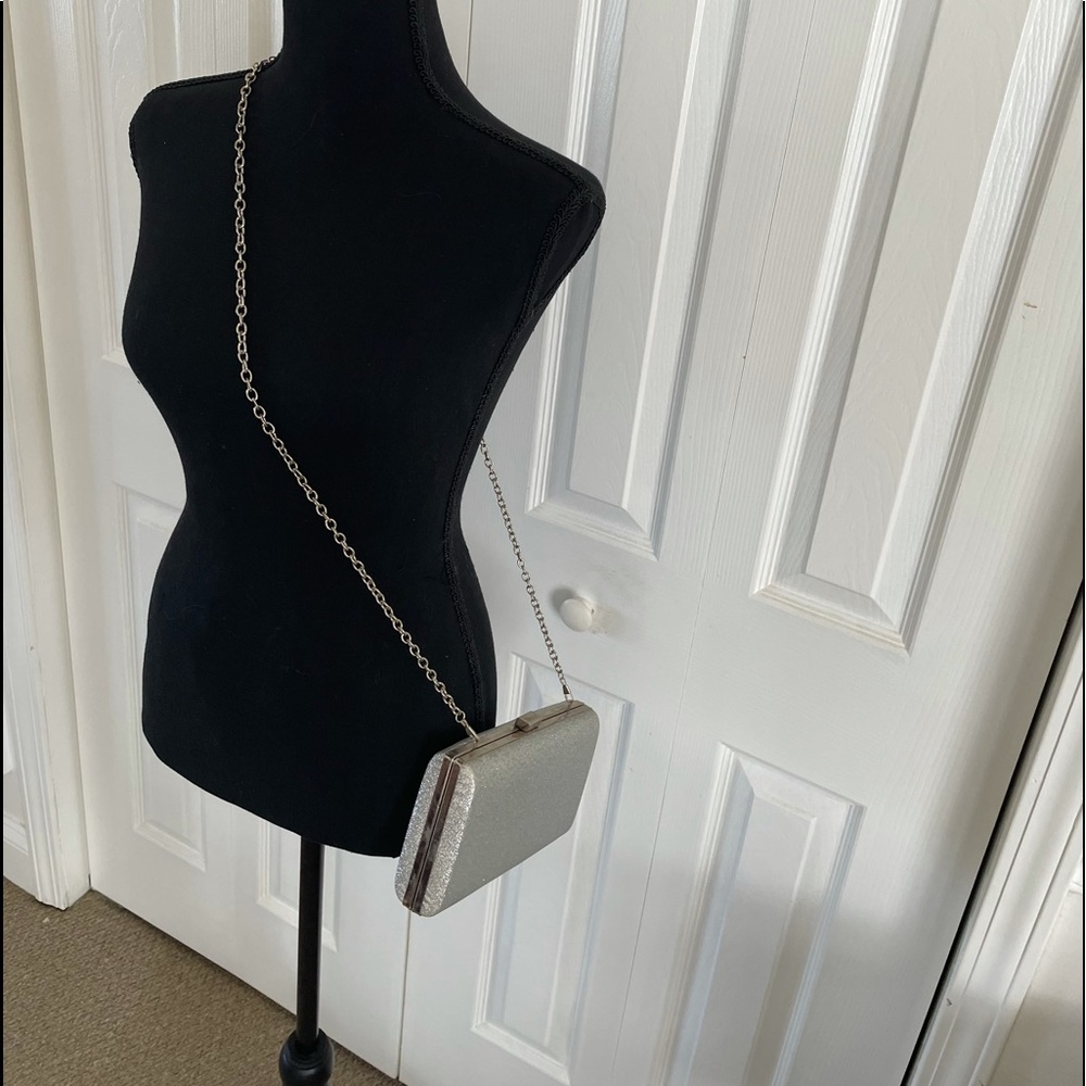 Silver evening clutch